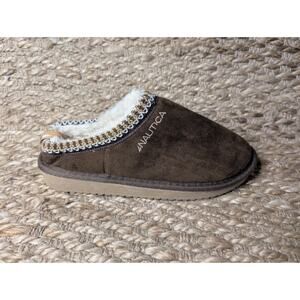Nautica Darja Slippers Size 7/8 Scuff Microsuede Shoes Slip On Dark Brown